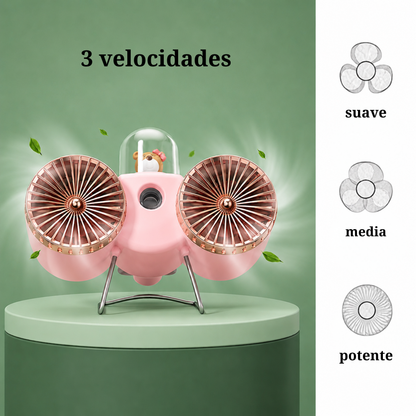 Ventilador portátil con pulverizador
