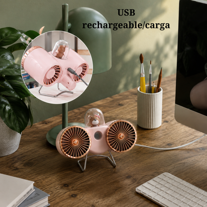 Ventilador portátil con pulverizador