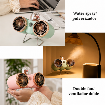 Ventilador portátil con pulverizador